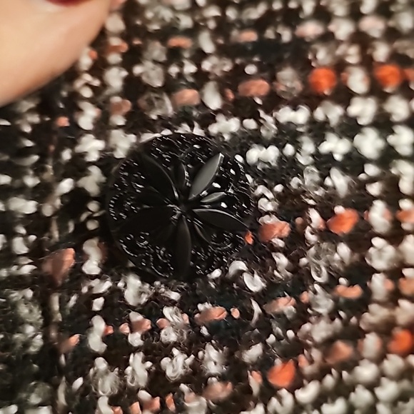 Chicos sz 2 black pink tweed jacket sz large blazer - Picture 4 of 7